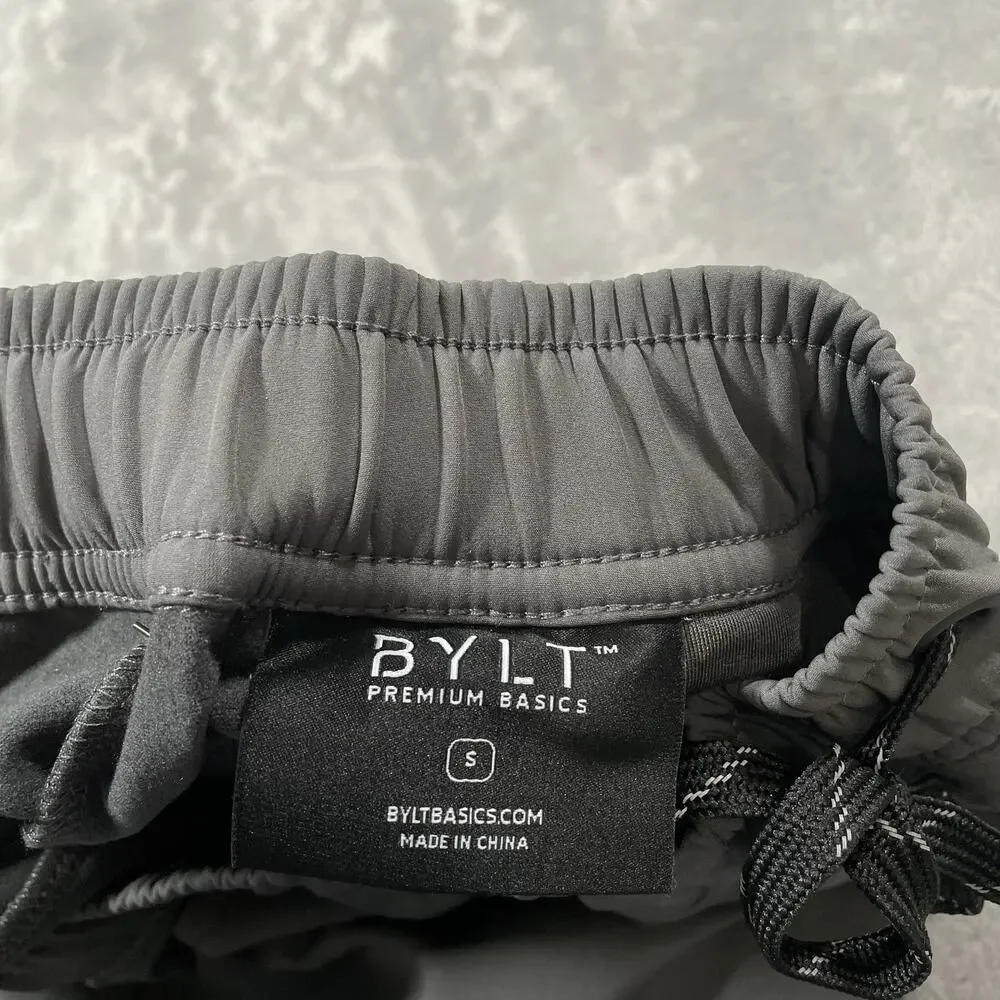 Bylt Shorts Mens Small Grey Ryse Fleece Stretch Casual Drawstring Activewear